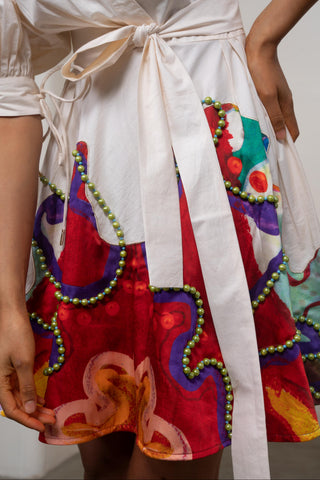 Tie-Up Dress for Contemporary Wear - Multicolor Siro Alya by Advait