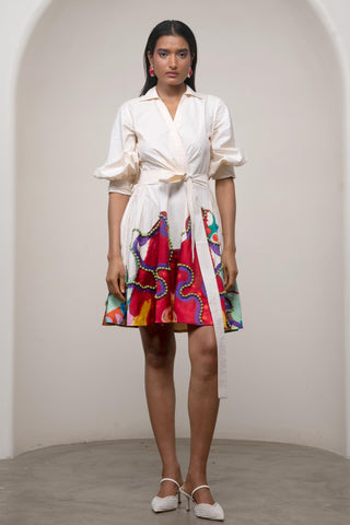 Tie-Up Dress for Contemporary Wear - Multicolor Siro Alya by Advait