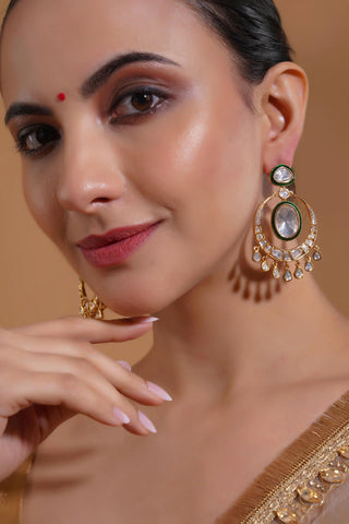 Earrings for Indian Weddings – Green Antara by Amraani