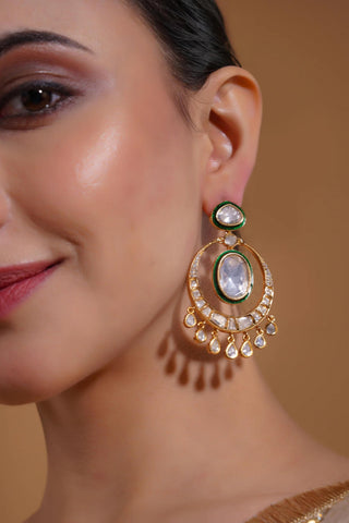 Earrings for Indian Weddings – Green Antara by Amraani