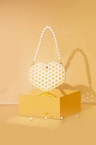 White aria mini heart bag