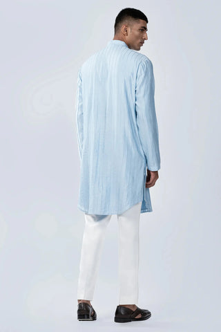 Blue pintuck kurta