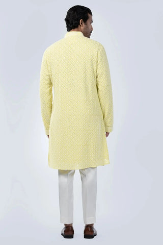 Yellow chikankaari kurta