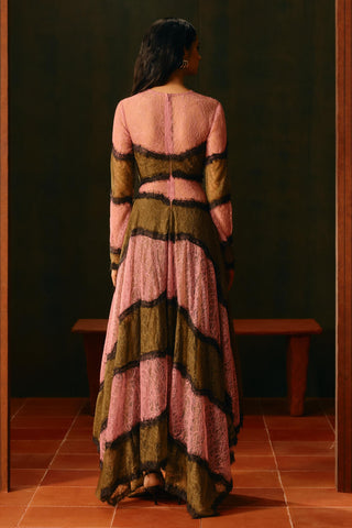 Lace Gown For Contemporary- Multicolor Rosewood by Aroka