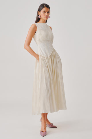 Corset Dress for Contemporary Wear – Ivory Ruched by Aroka