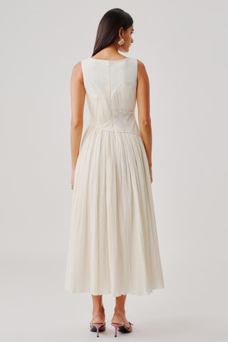 Corset Dress for Contemporary Wear – Ivory Ruched by Aroka