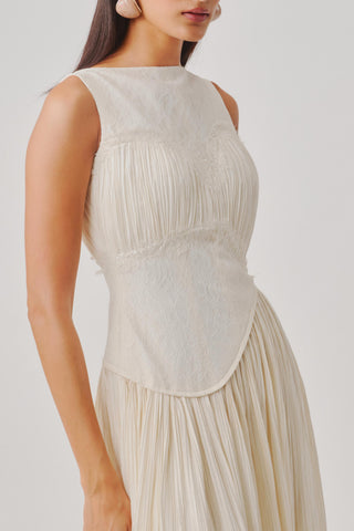 Corset Dress for Contemporary Wear – Ivory Ruched by Aroka