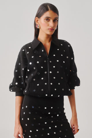 Bomber Jacket for Contemporary Wear – Black Bling by Aroka