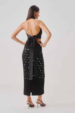 Co-ord Set For Contemporary- Black Hope Halter Neck By Aroka