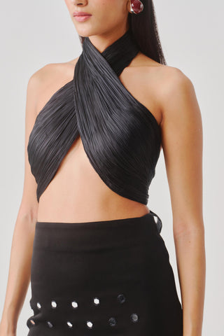 Co-ord Set For Contemporary- Black Hope Halter Neck By Aroka