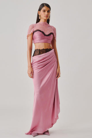 Statement Top for Contemporary Wear – Pink Rosette by Aroka