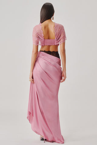 Designer Skirt for Contemporary Wear – Pink Rosette by Aroka