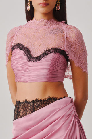 Statement Top for Contemporary Wear – Pink Rosette by Aroka