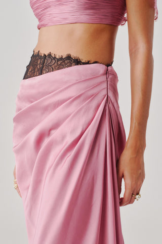 Designer Skirt for Contemporary Wear – Pink Rosette by Aroka