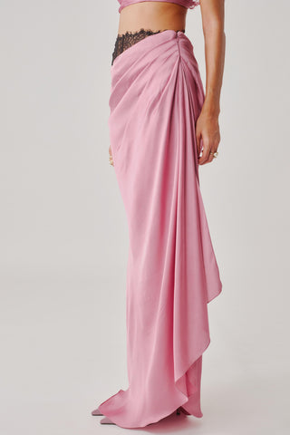 Designer Skirt for Contemporary Wear – Pink Rosette by Aroka