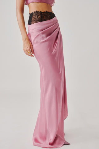 Designer Skirt for Contemporary Wear – Pink Rosette by Aroka