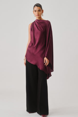 Drape Top for Contemporary Wear – Dark Plum by Aroka