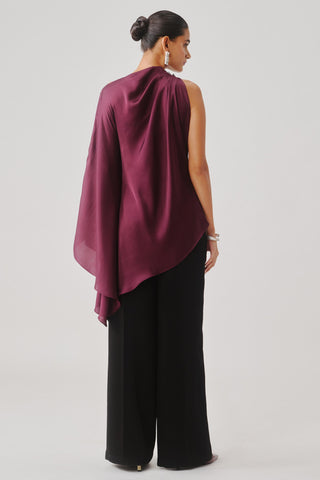 Drape Top for Contemporary Wear – Dark Plum by Aroka