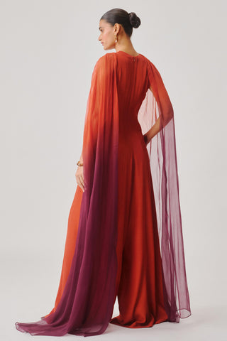 Orange Maple Spice Jumpsuit for Contemporary Wear by Aroka