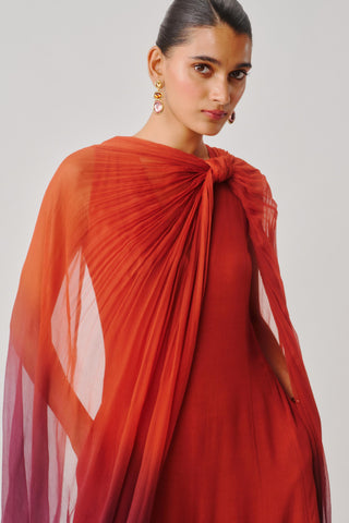 Orange Maple Spice Jumpsuit for Contemporary Wear by Aroka