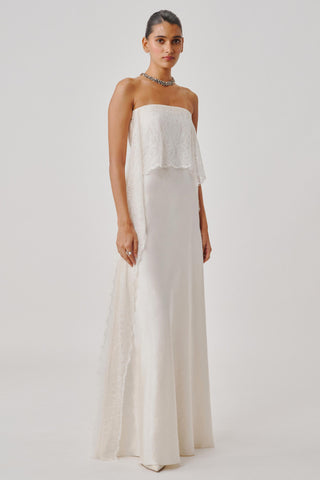 Lace Gown for Contemporary Wear – White Peony by Aroka