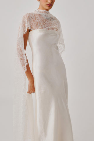 Lace Gown for Contemporary Wear – White Peony by Aroka