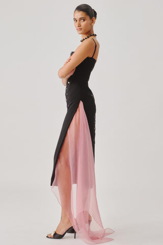 Black Rose Mirage Dress for Contemporary Wear by Aroka