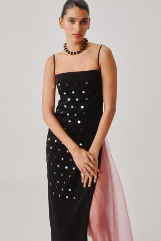 Black Rose Mirage Dress for Contemporary Wear by Aroka