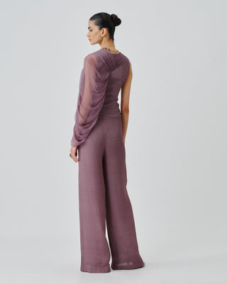 Ruched Top Contemporary Wear Purple by Aroka
