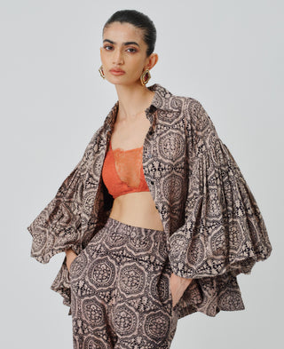 Multicolor Pant Contemporary Wear by Aroka