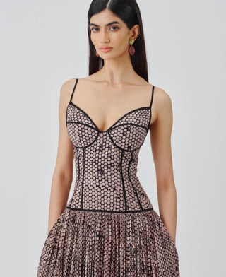 Corset Dress Contemporary Wear – Beige Reva by Aroka