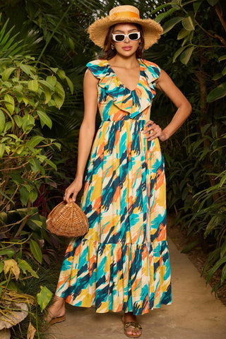 Maxi Dress Amalfi Wear - Multicolor Sorrento Dress by Zazu