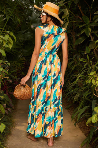 Maxi Dress Amalfi Wear - Multicolor Sorrento Dress by Zazu