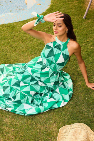 Maxi Dress Tile Wear - Multicolor Porto Dress by Zazu