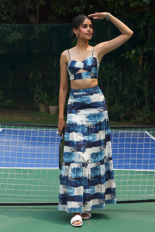 Co-ord Set Vacation Wear - Blue Capri Set by Zazu