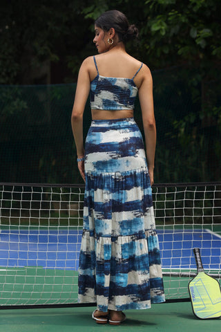 Co-ord Set Vacation Wear - Blue Capri Set by Zazu