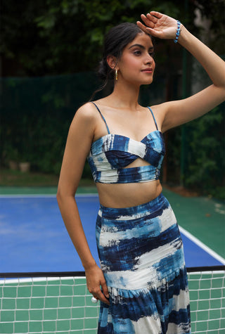 Co-ord Set Vacation Wear - Blue Capri Set by Zazu