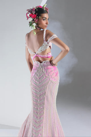 Pink aurora moonlight lehenga set