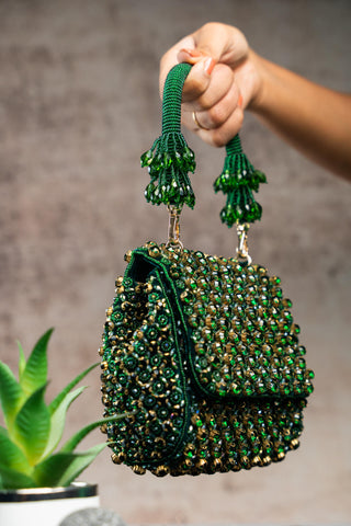 Designer Wedding Handbag for Indian Wedding – Green Aurora by Nayaab by Sonia
