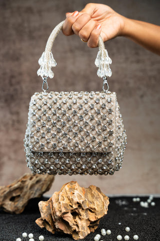Designer Wedding Handbag for Indian Wedding – Silver Aurora by Nayaab by Sonia