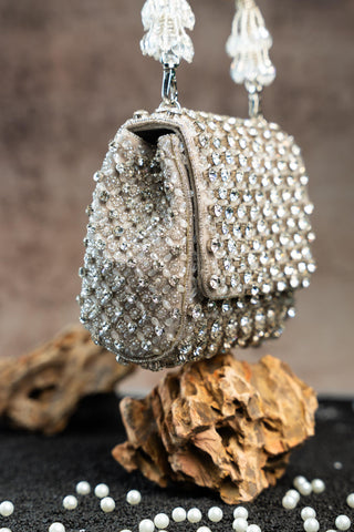 Designer Wedding Handbag for Indian Wedding – Silver Aurora by Nayaab by Sonia