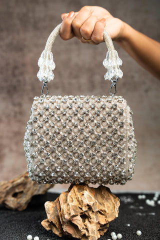 Designer Wedding Handbag for Indian Wedding – Silver Aurora by Nayaab by Sonia