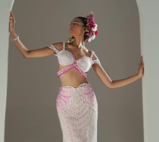 Pink aurora moonlight lehenga set