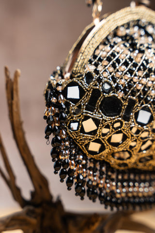 Evening Clutch Bag Contemporary Wear – Black Aynali by Nayaab by Sonia