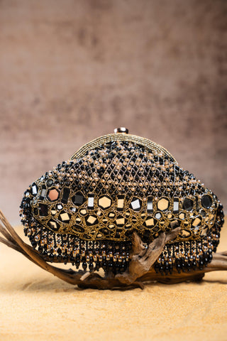 Evening Clutch Bag Contemporary Wear – Black Aynali by Nayaab by Sonia