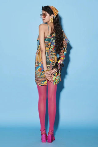 Dress for Contemporary Wear – Multicolor Melody Cultures One Shoulder by Label Esha Amin