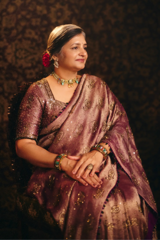 Purple padmini saree