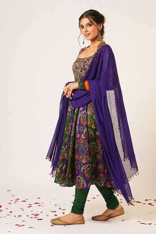 Blue purple tara anarkali