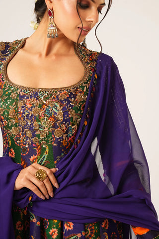 Blue purple tara anarkali