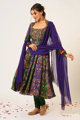 Blue purple tara anarkali